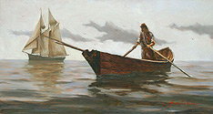 marine art nautical paintings yves berube fishing grand banks